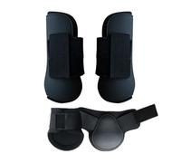 Merauno® Horse Gaiters, Set of 4 Gaiters, Pair for Front, Behind Hard Shell and Touch Fasteners Fastening for Men and Women, Polyurethane Robust Elastic Tendon Boots Classic (M, Black)