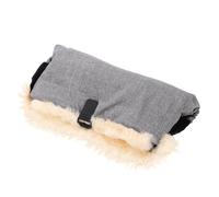 Merauno® Lamb Wool Hand Warmer, Warm Pram Hand Muff Gloves with Lamb Wool Lining, Muff, Kiwa, Buggy, Jogger, Bike Trailer, Wind and Waterproof, One Size (Light Grey Melange)
