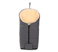 Merauno Lambskin Footmuff for Prams, Linen Foot Muff Grey Colour, Real Sheepskin, Pram, Warm, Windproof Baby Sleeping Bag (80 x 45 cm) Dark Grey