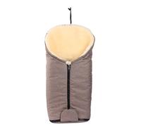 Merauno Lambskin Footmuff for Prams, Linen Foot Muff Grey Colour, Real Sheepskin, Pram, Warm Windproof Baby Sleeping Bag (80 x 45 cm) Brown