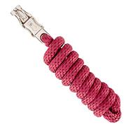 Merauno® Lead rope for horse - tethering rope in various stylish designs, lead rope, pony, donkey, goat with panic hook, black, blue, rose gold, beige (burgundy, panic hook)