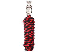 Merauno Lead Rope for Horses, Tie Rope in Various Stylish Designs, Lead Rope, Pony, Donkey, Goat with Panic Hook (Red Black, Panic Hook)