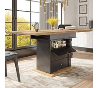 Merax Black Extendable Dining Table With Storage Cabinet Merax Black