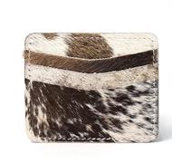 Merbaa Camilia Cowhide Hair on Card Holder Western Cowboy Cowgirl Fashion Vibes Card Holder, Brown & White, Cowhide Hairon Card Holder