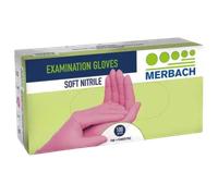 Merbach Soft Nitrile Gloves - Pink - 100pcs Medium