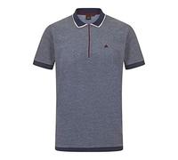 Merc London Retro Mod Zip Placket Tipped Pique Denim Look Polo Shirt Blue (XL)