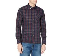 Merc of London Men's Regular Fit Button Down Long Sleeve Dress Shirt, Bleu (Navy), Medium