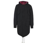 MENS MERC LONDON MOD FISHTAIL TARTAN CHECK LINED PARKA JACKET TOBIAS - BLACK