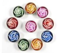 Merca Tealight Candles and Candle Holder Refills Including 10 Rose-Shaped Scented Candles