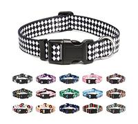 Mercano Adjustable Dog Collar - Special Design Patterns, Soft Nylon Comfortable Durable Pet Collar for Small Medium Large Dogs (S, Rhomb)