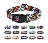 Mercano Adjustable Dog Collar - Special Design Patterns, Soft Nylon Comfortable Durable Pet Collar for Small Medium Large Dogs (L, Ethnic Pink)