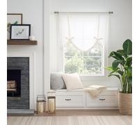 Mercantile Drop Cloth Tie-Up Shade, Rod Pocket, Light Filtering Window Shade, 63 in Long x 42 in Wide, Off White