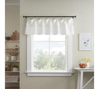 Mercantile Drop Cloth Valance, Light Filtering Ring & Tab Top, 16 in Long x 60 Wide, Farmhouse Single Window Valance, Kitchen, Bedroom, Living Room, Dining Room, Off White