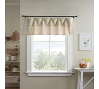 Mercantile Drop Cloth Valance, Light Filtering Ring & Tab Top, 16 in Long x 60 Wide, Farmhouse Single Window Valance, Kitchen, Bedroom, Living Room, Dining Room, Linen