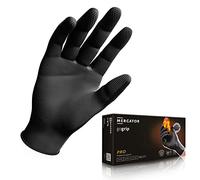 MERCATOR MEDICAL Nitrile Gloves GoGrip Black, Size: XL - 50 Pcs, Disposable Protective Gloves, Powder-Free, Examination Gloves, Latex-Free, 2X Thicker, Diamond Texture