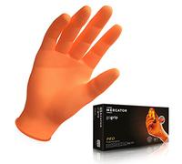 MERCATOR MEDICAL Nitrile Gloves GoGrip Orange, Size: L - 50 Pieces, Disposable Protective Gloves, Powder-Free, Examination Gloves, Latex-Free, 3X Thicker, Diamond Texture
