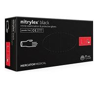 Sellon24 Disposable Nitrile Gloves Box of 100 nitrylex pf Gloves, Powder Free, Disposable Glove, Size L, Black, 1 Box