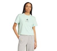 adidas Women's Mercedes - AMG Petronas Formula ONE Team Premium Woven Crop TEE Women, Frozen Green/Grey strata, M