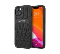 Mercedes-AMG Case AMHCP13MOSDBK Leather Curved Lines Black - iPhone 13