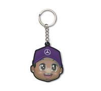 Mercedes AMG Petronas F1 Lewis Hamilton Caricature Keyring - Neon