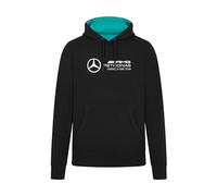 Mercedes AMG Petronas F1 Men's Hoodie with Large 3D Team Logo Execution - Black - Size: L