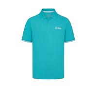 Mercedes AMG Petronas F1 Men's Polo with 3D Team Logo Execution - Teal - Size: M