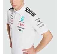 Mercedes AMG Petronas F1 Team Engineers Adidas White Polo Tee Shirt Size Small.