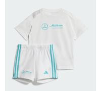 adidas Unisex Baby MERCEDES - AMG PETRONAS FORMULA ONE TEAM DNA BABY JOGGER SHORT SLEEVE, white/semi mint rush, 0-3 Months