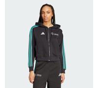 adidas Women's MERCEDES - AMG PETRONAS FORMULA ONE TEAM DNA FULL ZIP HOOD WOMEN, black/white, XXS