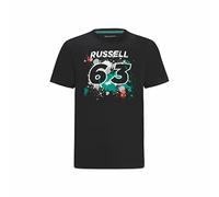 Mercedes AMG Petronas Formula One Team - Official Formula 1 Merchandise Collection - George Russell #63 T-Shirt - Black - Size: M