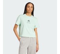 adidas Women's Mercedes - AMG Petronas Formula ONE Team Premium Woven Crop TEE Women, Frozen Green/Grey strata, M
