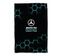 Mercedes AMG Petronas Official Fleece Blanket | Super Soft Warm Throw with Sherpa Reverse, Jets Design | Perfect For Home, Bedroom, Sleepovers & Camping | Size 120 x 150cm