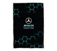 Mercedes AMG Petronas Official Fleece Blanket | Super Soft Warm Throw with Sherpa Reverse, Jets Design | Perfect For Home, Bedroom, Sleepovers & Camping | Size 120 x 150cm
