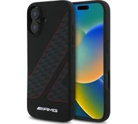 Mercedes Benz AMG Checkered Flag Pattern Case with MagSafe for iPhone 16 6.1" Black & Red - AMHMP16S2SCFR