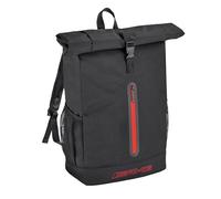 Mercedes-Benz AMG Rolltop Backpack, 17 x 30 x 50 cm (63 cm Unrolled), Black/Red, Unisex, Polyester, Padded Carrying Straps, Drink Holder