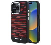 Mercedes Benz AMG Silicone Graphics Case MagSafe for iPhone 16 Pro Black & Red