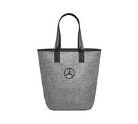 Mercedes-Benz Collection shopping bag in grey, felt shopping bag, colour: grey/silver, dimensions: approx. 26 x 14 x 40 cm, inner pocket with zip and snap hook