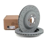 Mercedes-Benz Genuine AMG Rear Brake Discs Pair Vented for S-Class W222 & C217 OEM High Performance Rear Brake Disc Set A2224231400 Original Replacement Part