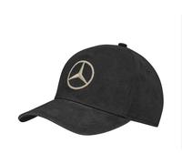 Mercedes-Benz, Cap, Black, Silver Star Logo, Velvet Finish, Cotton