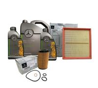 Mercedes-Benz Genuine Service Kit 7L 5W30 Engine Oil MB 229.52 Fully Synthetic LoAsh + Oil Filter A6511800109 + Air Filter A6510940204 + Sealing Ring N007603014106 for M651 Diesel Engine