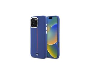 Mercedes Benz Silicone Red Stripe Case with MagSafe for iPhone 16 Pro Max 6.9" Navy Blue - MEHMP16X23SUMRV
