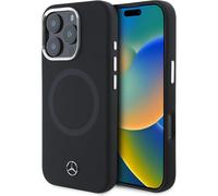 CG MOBILE Mercedes-Benz HC Phone Case Designed for iPhone 16 Pro Max, Durable, Shock Proof, Compatible with Magsafe, Silicone Tonal Logo Case Black