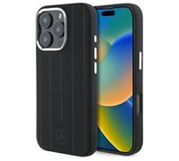 Mercedes Benz Silicone Vertical Tonal Stripes Case with MagSafe for iPhone 16 Pro Max 6.9" Black - MEHMP16X23SUVSK