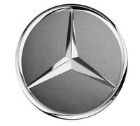 Mercedes Benz Wheel Hub Cover Emblem Raised Gray 66.8 Mm