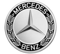 Mercedes Benz Wheel Hub Cover Star Laurel Wreath Black Classic Design
