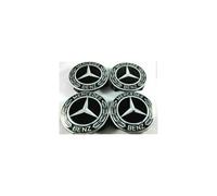 MERCEDES BLACK ALLOY WHEEL CENTRE CAPS A B C E S CLASS AMG 75MM