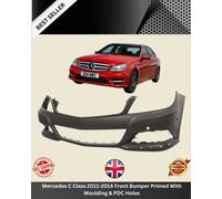 Mercedes C Class 2011-2014 Front Bumper Primed With Moulding & PDC Holes