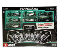BBurago 1:43 F1 Mercedes AMG Deluxe Gift Set with Display Stand