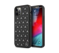 Mercedes iPhone 12 / 12 Pro Case, Black - Silver Star Pattern Hardcase MEHCP12MESPBK