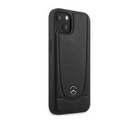 Mercedes iPhone 14 Plus Case, Black - Leather Urban Line Hardcase MEHCP14MARMBK